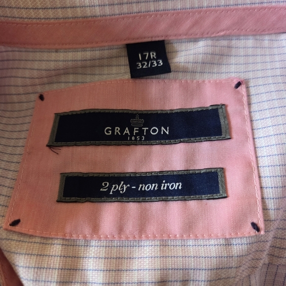 Royal Grafton Elegant Pink Striped Dress Shirt Size 17R - Picture 6 of 6